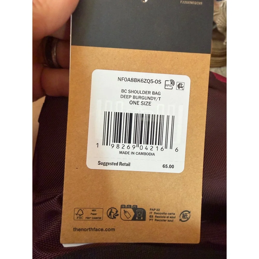 The North Face Base Camp Shoulder Bag Deep Burgundy NF0A8BK6 Crossbody Messenger - Picture 7 of 11